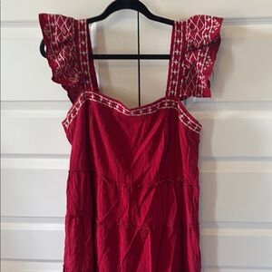 Knox Rose Red Embroidered Dress
